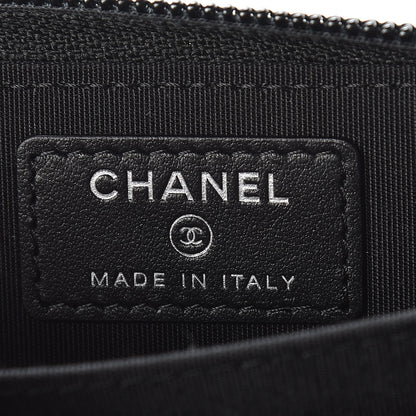 Chanel Caviar Quilted Boy Zip Around Coin Purse Wallet Black 6 of 8