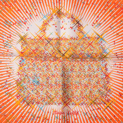 Hermes Silk Magic Kelly Pocket Square Capucine Nacre Rouge 1 of 6