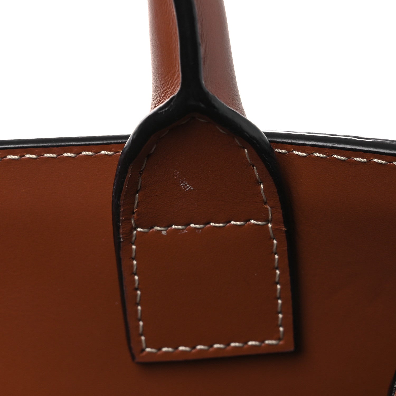 Celine All Over Textile Calfskin Small Vertical Cabas Natural Tan Black 13 of 14