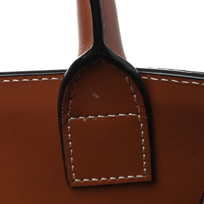 Celine All Over Textile Calfskin Small Vertical Cabas Natural Tan Black 13 of 14