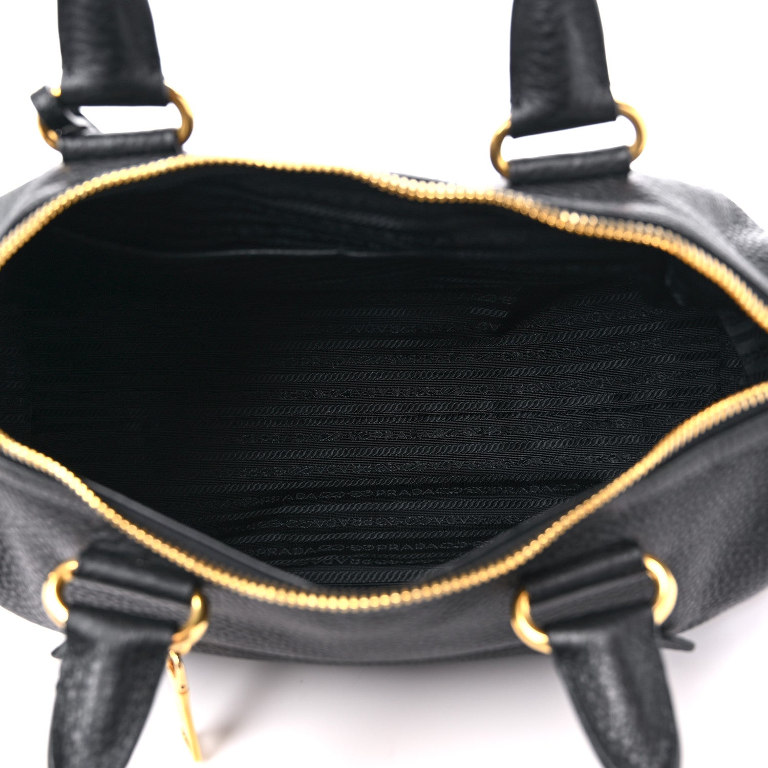 Prada Vitello Daino Shopping Satchel Black 5 of 8