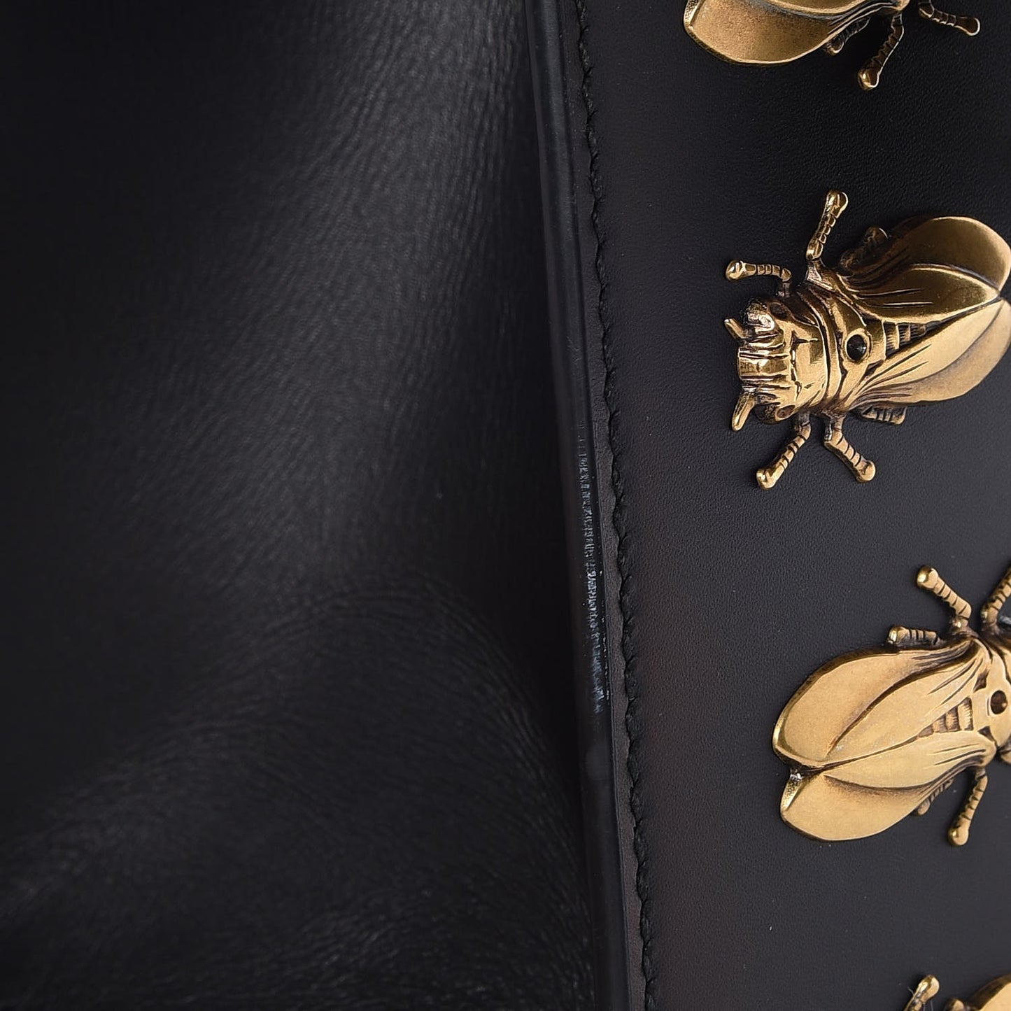 Calfskin Animal Studs Medium Sylvie Top Handle Bag Black