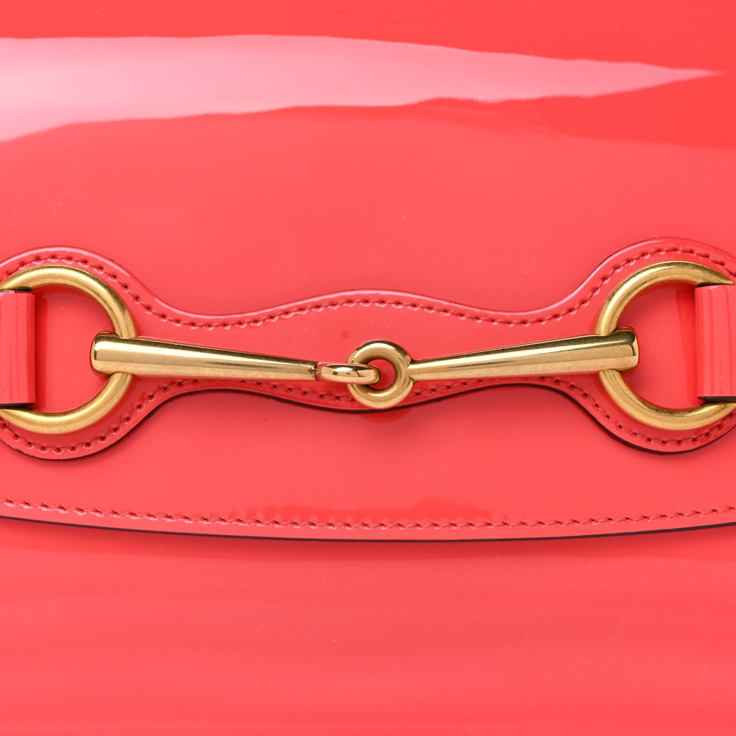 Gucci Patent Large Bright Bit Clutch Begonia Pink 7 of 10