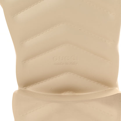 Gucci Rubber Chevron Logo Embossed Womens Thong Platform Sandals 39 Mystic White 7 of 10