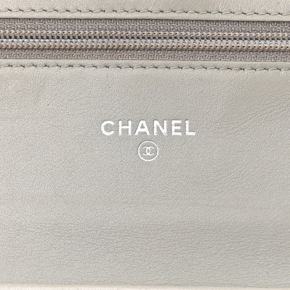Chanel Patent Quilted Brilliant Wallet On Chain WOC Silver 6 of 14