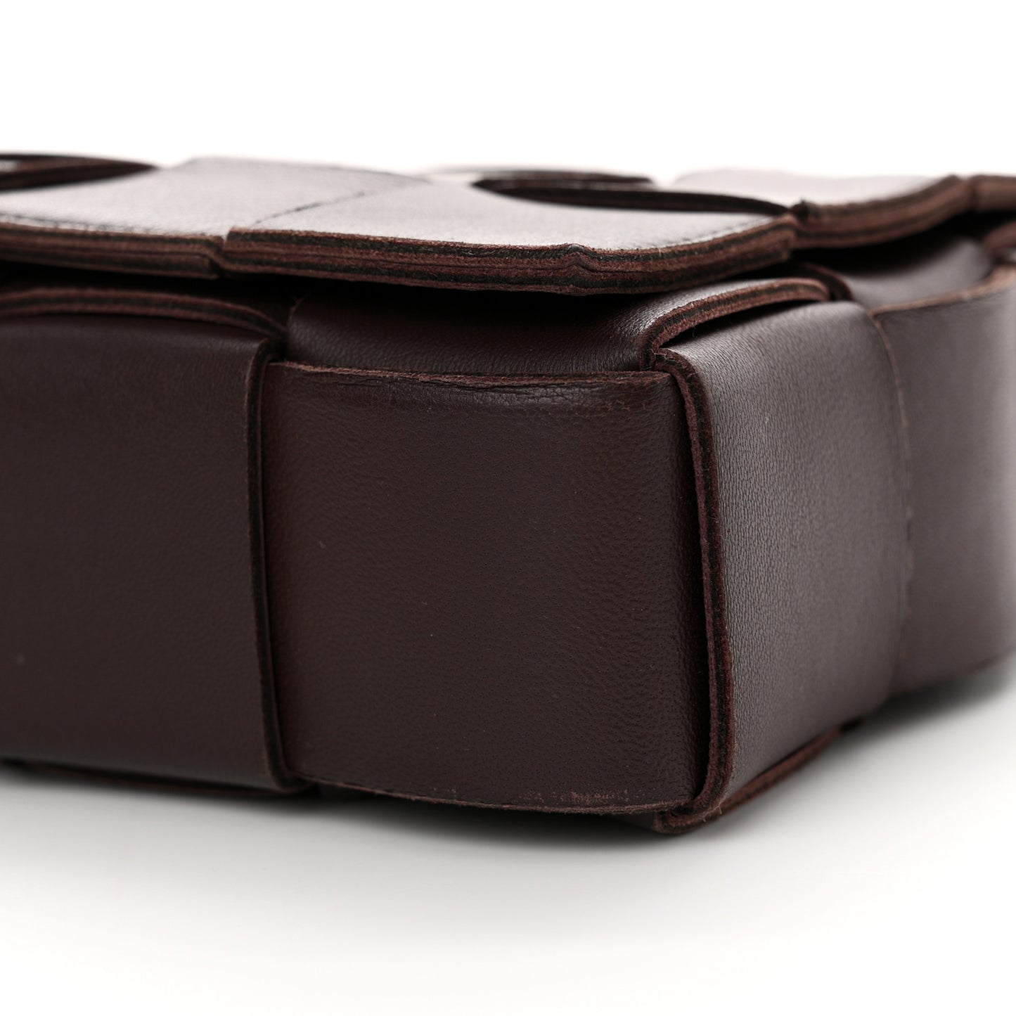 Lambskin Maxi Intrecciato Cassette Crossbody Bag Fondant
