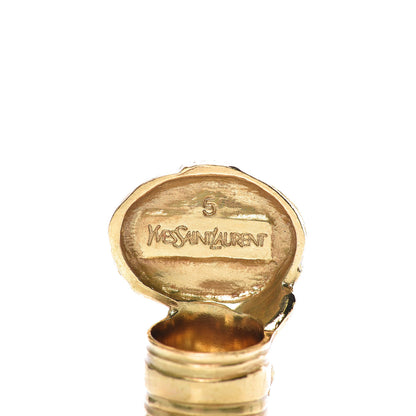 Saint Laurent Glass Cabochon Arty Ovale Ring 5 Gold Lapis 5 of 6