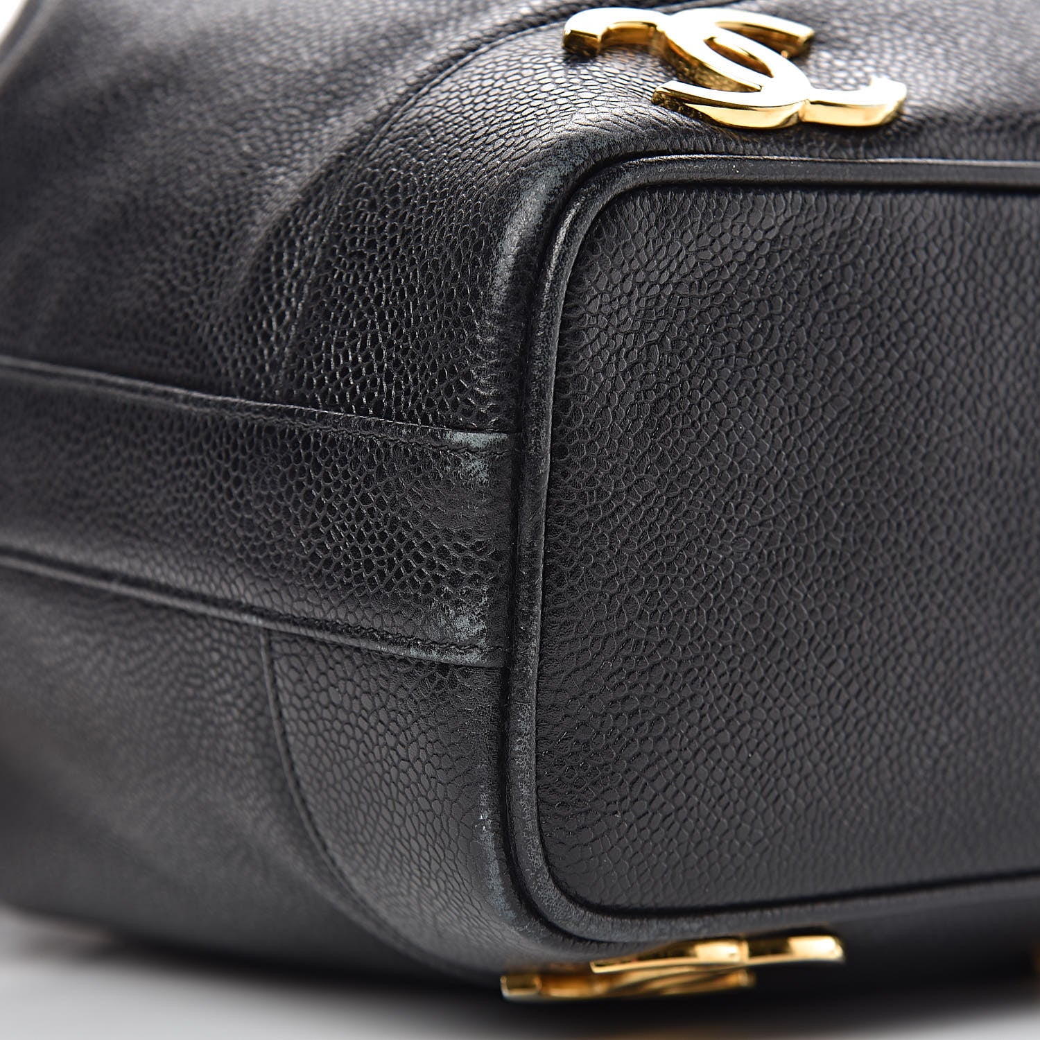 Chanel Caviar CC Drawstring Shoulder Bag Black 10 of 13