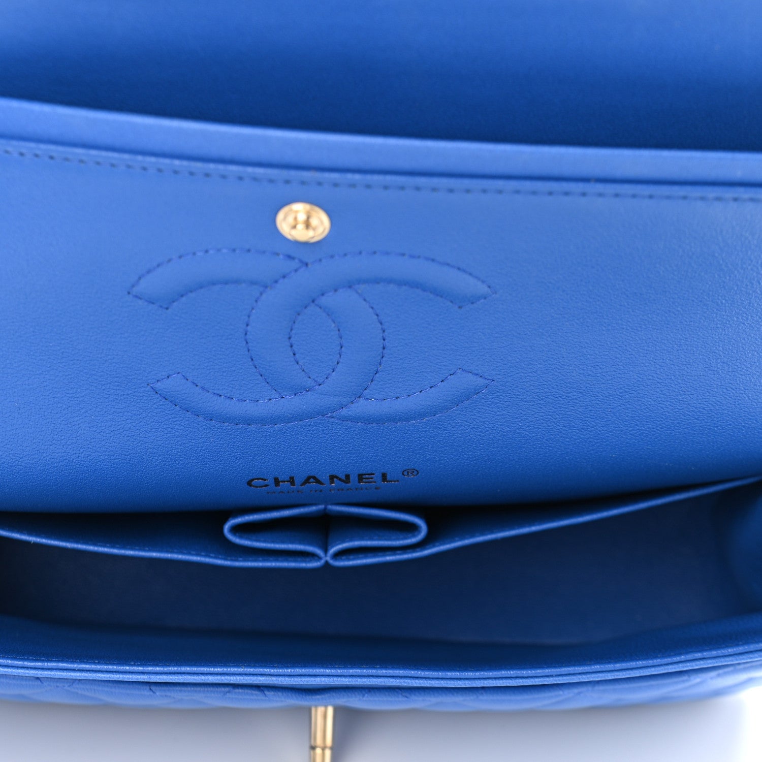 Chanel Lambskin Quilted Medium Double Flap Blue 5 of 12