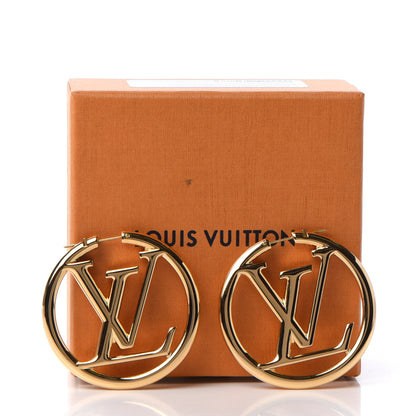 Louis Vuitton Metal Louise Hoop Earrings Gold 5 of 5