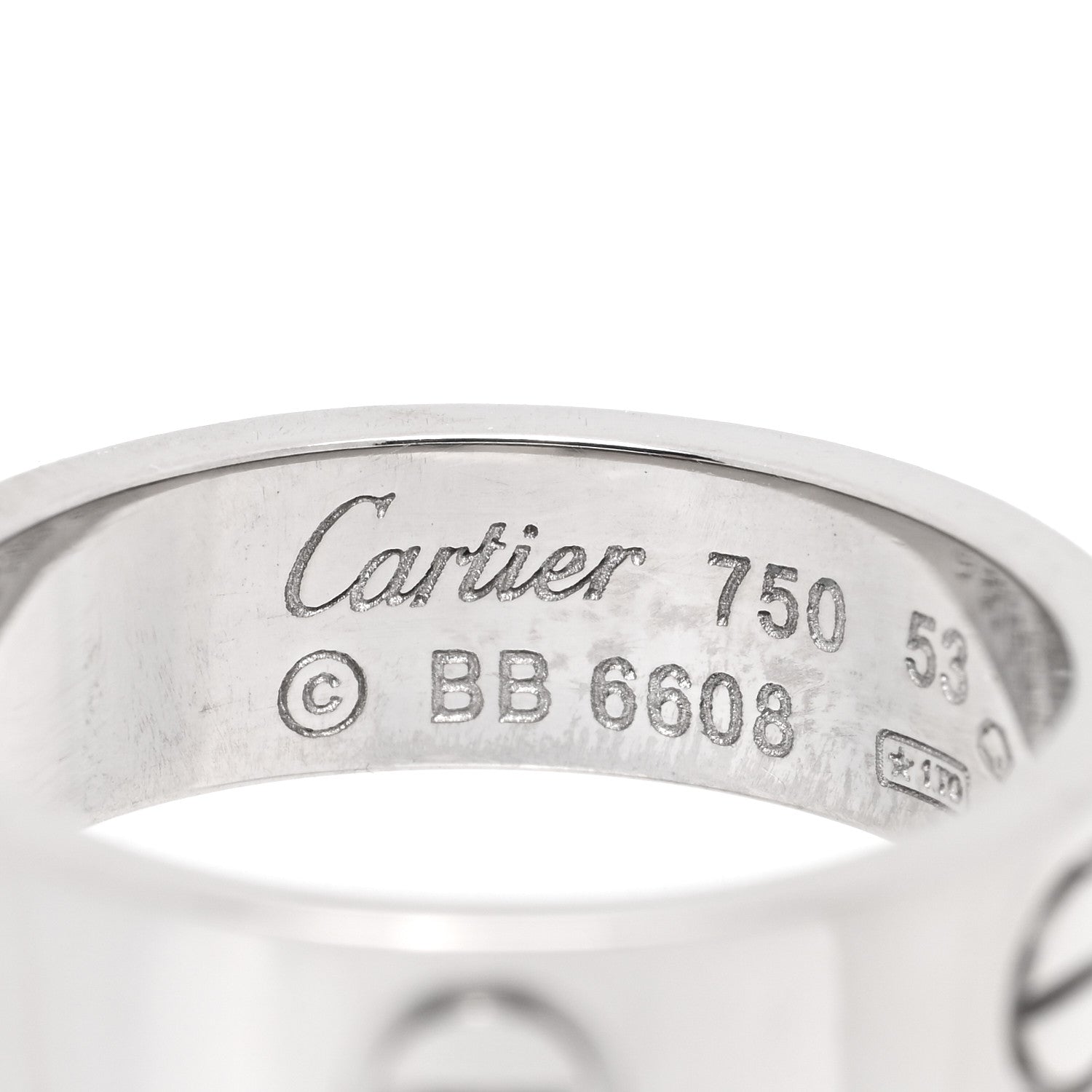 Cartier 18K White Gold 5.5mm LOVE Ring 53 6.25 4 of 4