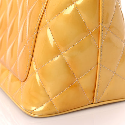 Chanel Patent Quilted Medallion Tote Yellow 23 of 32