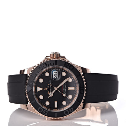 Rolex 18K Everose Gold Oysterflex 40mm Oyster Perpetual Date Yacht-Master Watch Black 116655 3 of 11