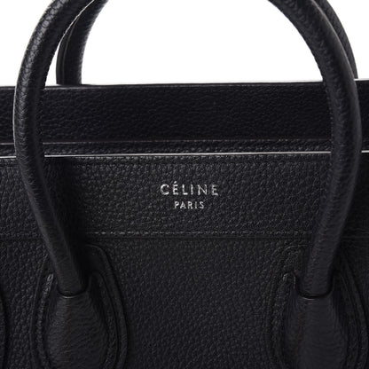 Celine Drummed Calfskin Nano Luggage Black 6 of 17