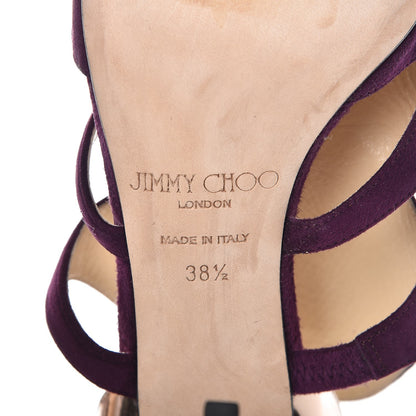 Jimmy Choo Velvet Mirror Cut Out Pumps 38.5 Magenta 8 of 9