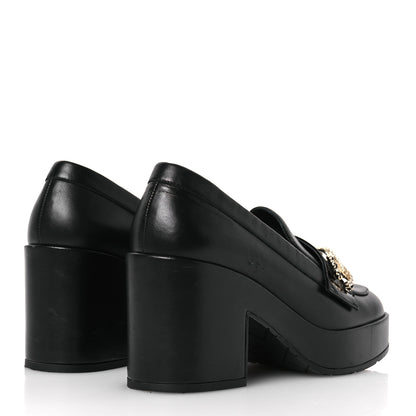 Chanel Lambskin Pearl Crystal Quilted CC Loafers 38 Black 5 of 17