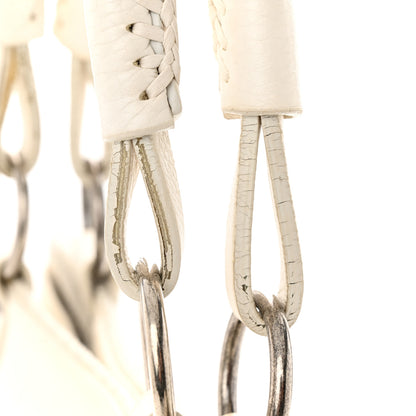 Christian Dior Calfskin Braided Gaucho Double Saddle Bag White 17 of 18
