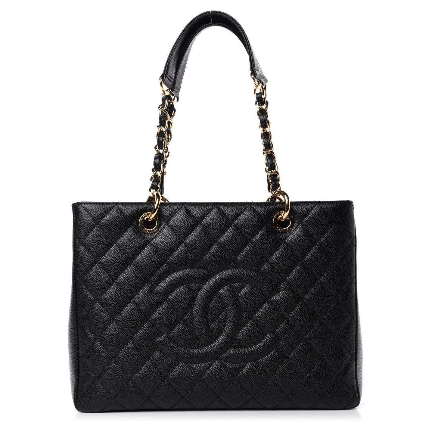 Caviar Quilted Grand Shopping Tote GST Black