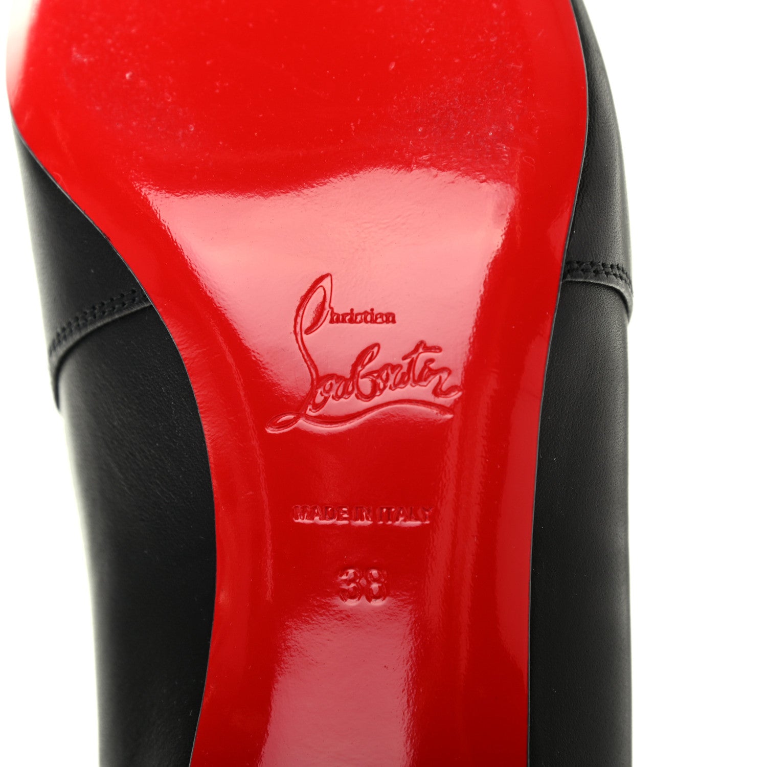 Christian Louboutin Calfskin Spiked Study Stretch 55 Ankle Boots 38 Black 6 of 7