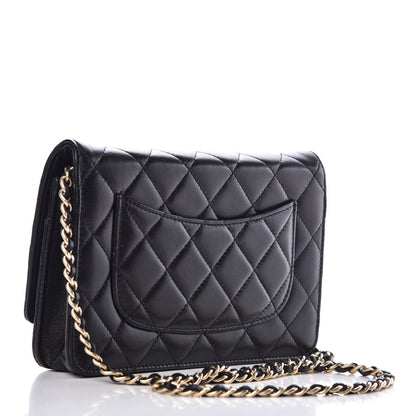 Chanel Lambskin Quilted Wallet On Chain WOC Black 3 of 10
