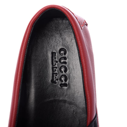Gucci Calfskin Web Mens Driver Loafers 8.5 Red 5 of 6