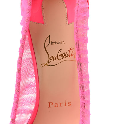 Christian Louboutin Tulle Patent Follies Draperia 100 Pumps 36 Shocking Pink 8 of 9