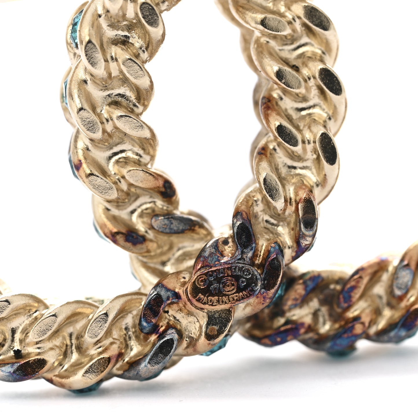 Iridescent Crystal CC Brooch Blue