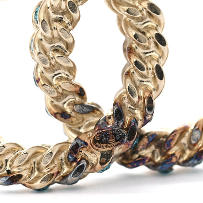 Chanel Iridescent Crystal CC Brooch Blue 3 of 5