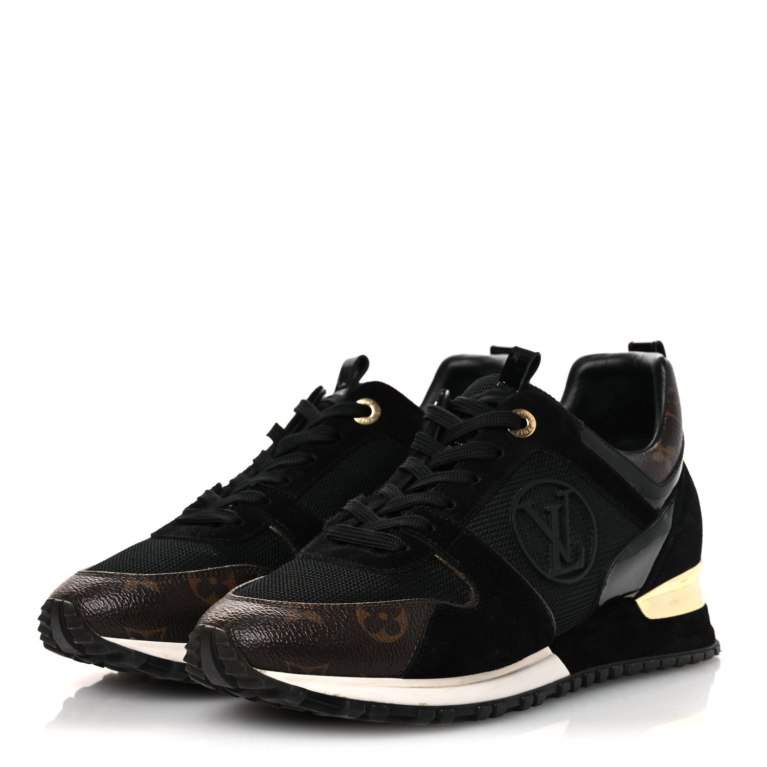 Louis Vuitton Suede Monogram Run Away Sneakers 38.5 Black 4 of 10