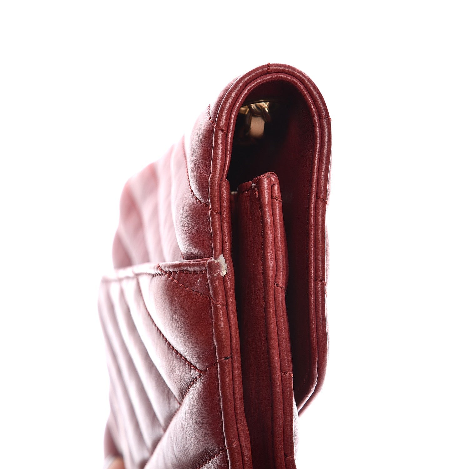 Chanel Calfskin Chevron Quilted Gabrielle Flap Red 10 of 10