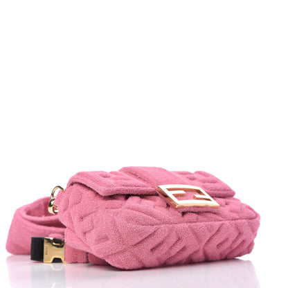 Fendi Terry Cloth Vitello Century Matte FF 1974 Embossed Belt Baguette Lollypop 5 of 11