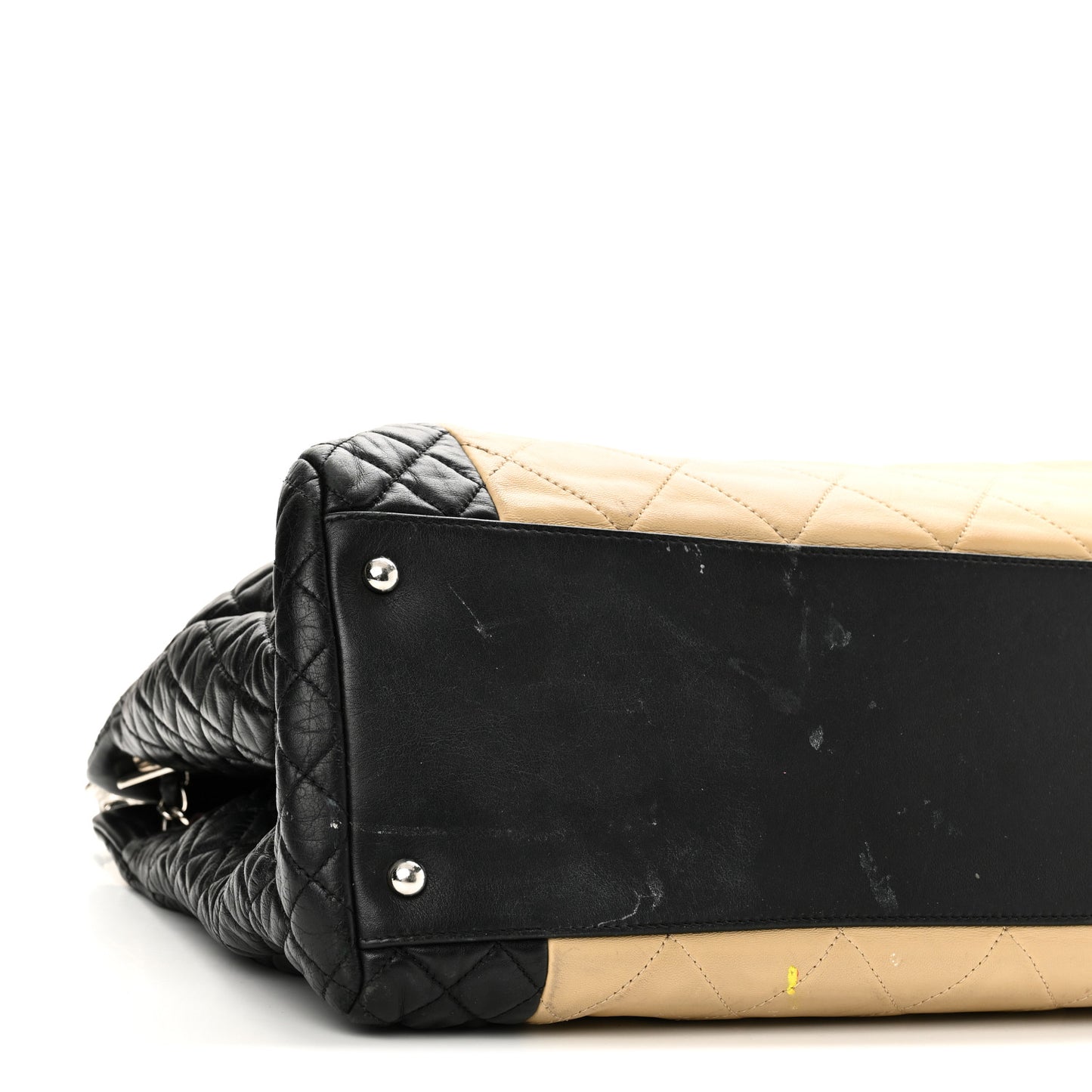 Lambskin Quilted Large CC Shopping Tote Black Rose Clair