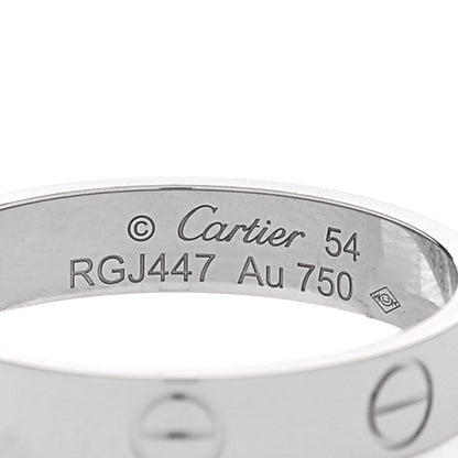 Cartier 18K White Gold 3.5mm LOVE Wedding Band Ring 54 6.75 4 of 5