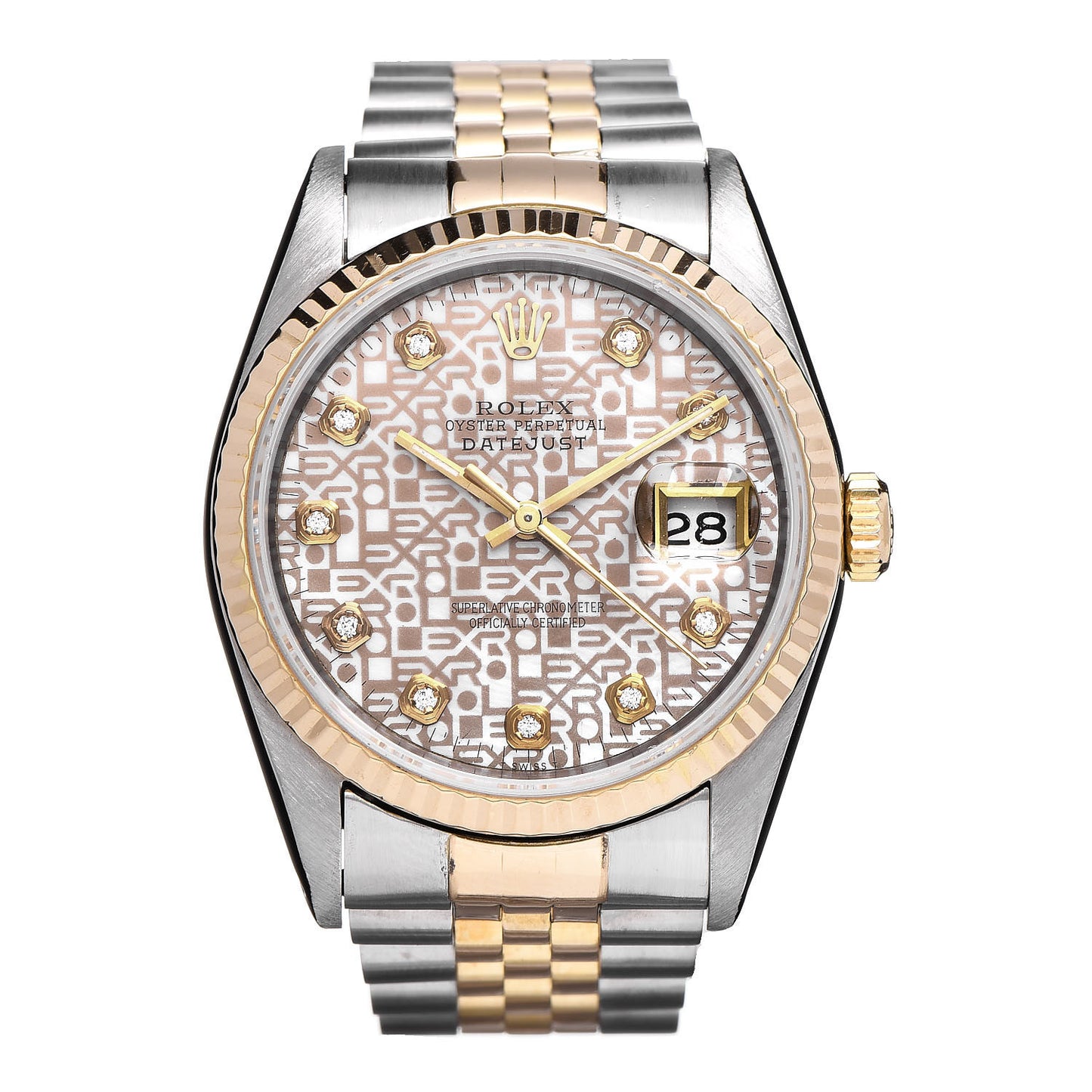 Stainless Steel 18K Yellow Gold Diamond 36mm Oyster Perpetual Datejust Watch Champagne Jubilee 116233