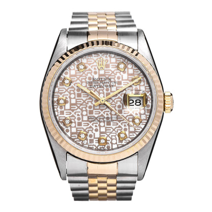 Rolex Stainless Steel 18K Yellow Gold Diamond 36mm Oyster Perpetual Datejust Watch Champagne Jubilee 116233 1 of 7