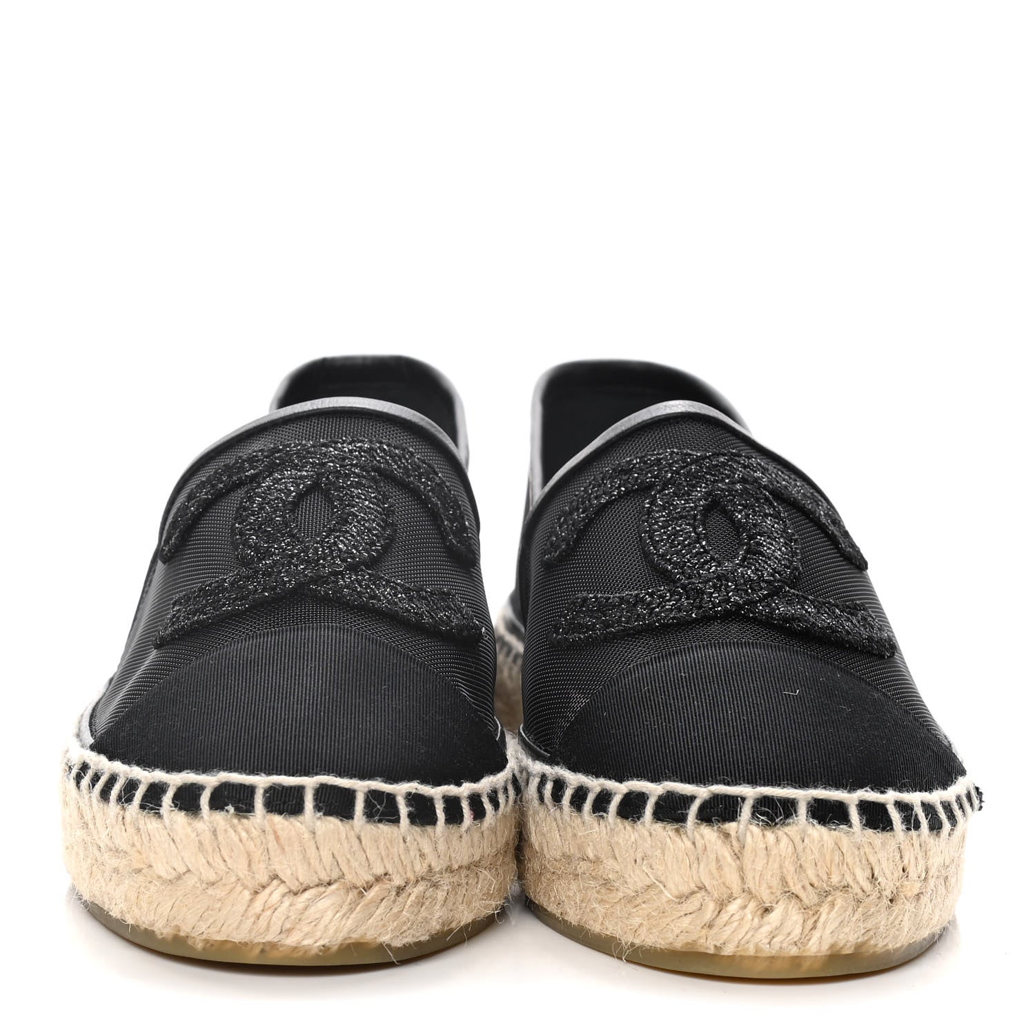 Chanel Mesh Grosgrain CC Espadrilles 36 Black 2 of 11