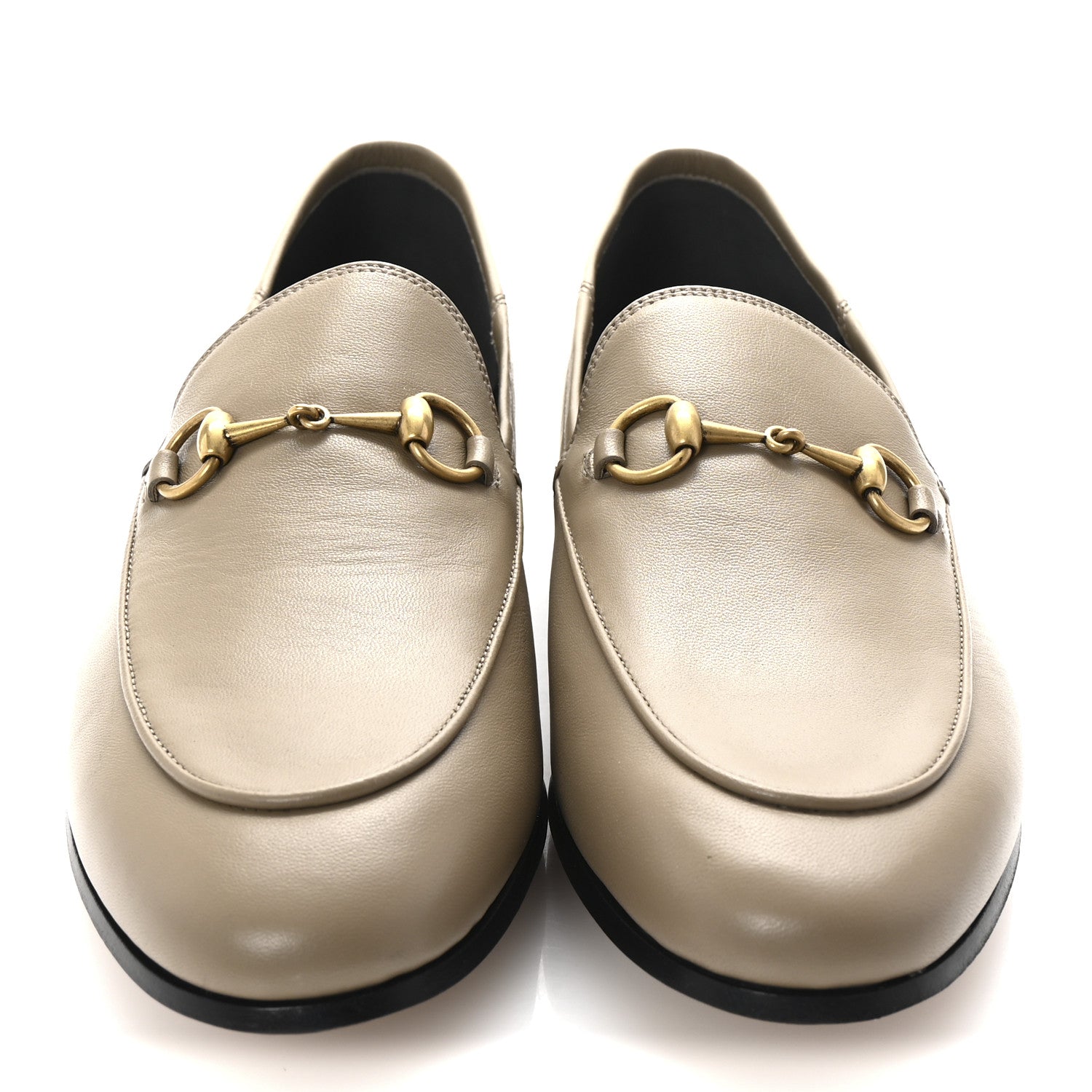 Gucci Lambskin Womens Brixton Horsebit Loafers 40 Mud 3 of 10