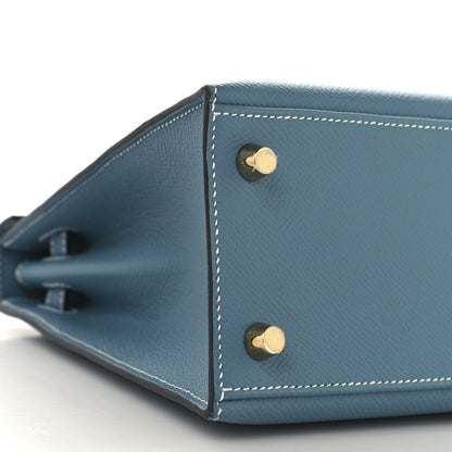 Hermes Epsom Kelly Sellier 25 New Blue Jean 9 of 11