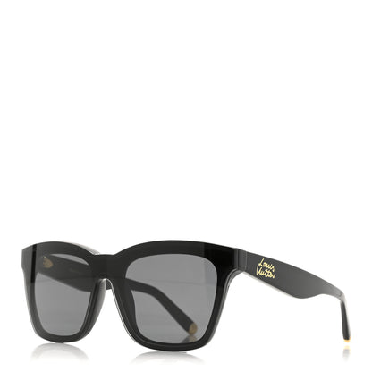 Louis Vuitton LV Script Square Sunglasses Z2970W Black 1 of 7