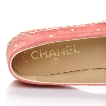 Chanel Suede Pearl CC Espadrilles 37 Pink 8 of 10