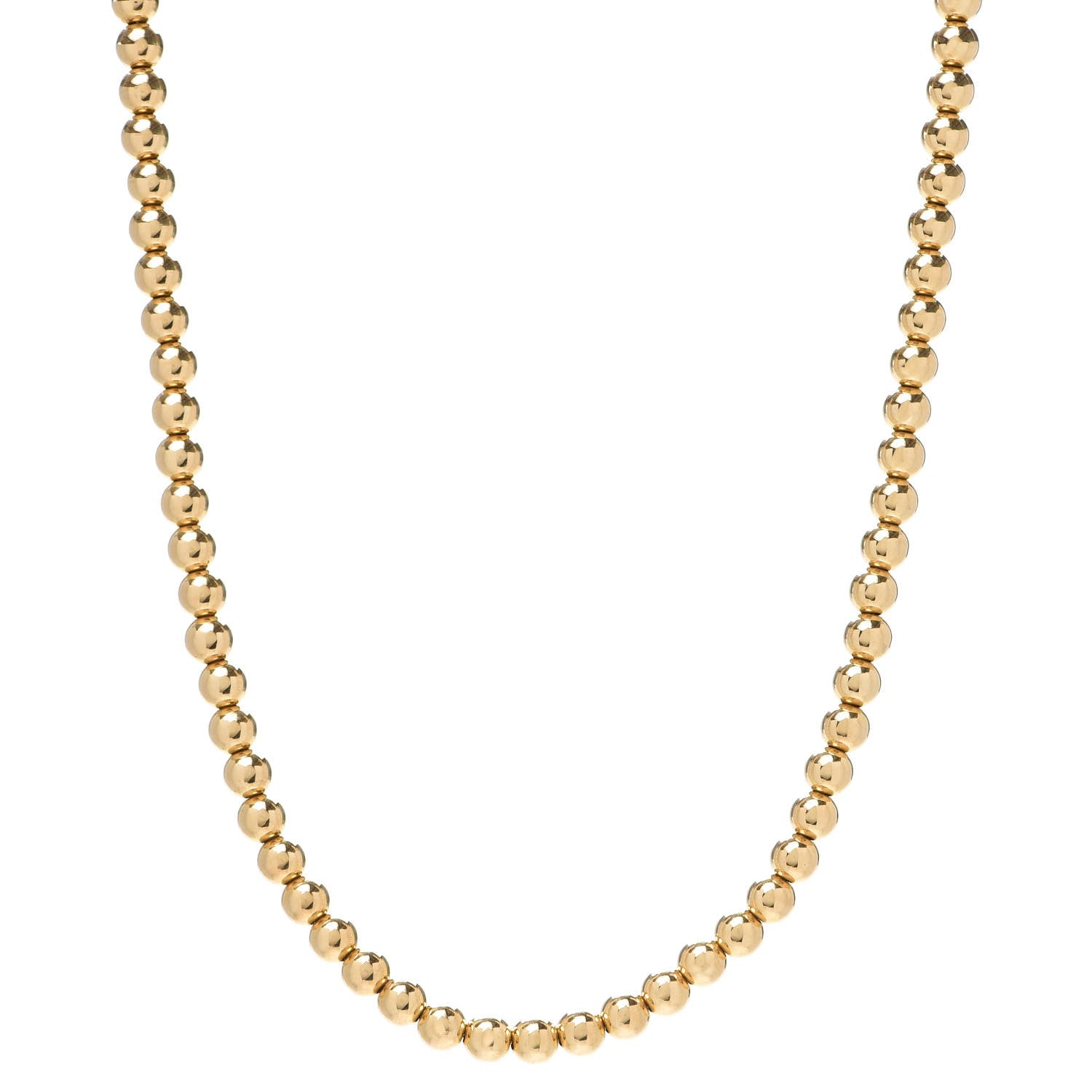 Tiffany 18K Yellow Gold 5.5mm HardWear Bead Necklace 1 of 5