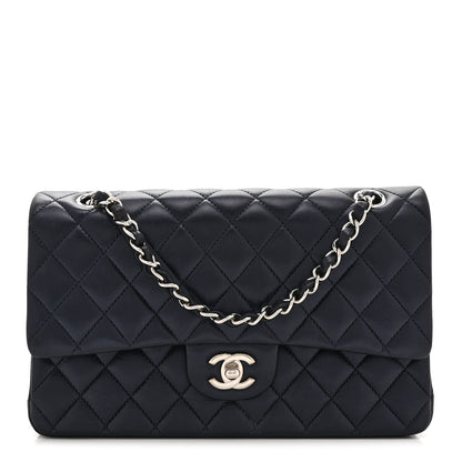 Chanel Iridescent Calfskin Quilted Medium Double Flap Navy 1 of 10