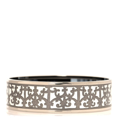 Hermes Enamel Printed Wide Balcons du Guadalquivir Bracelet 65 Silver 1 of 5
