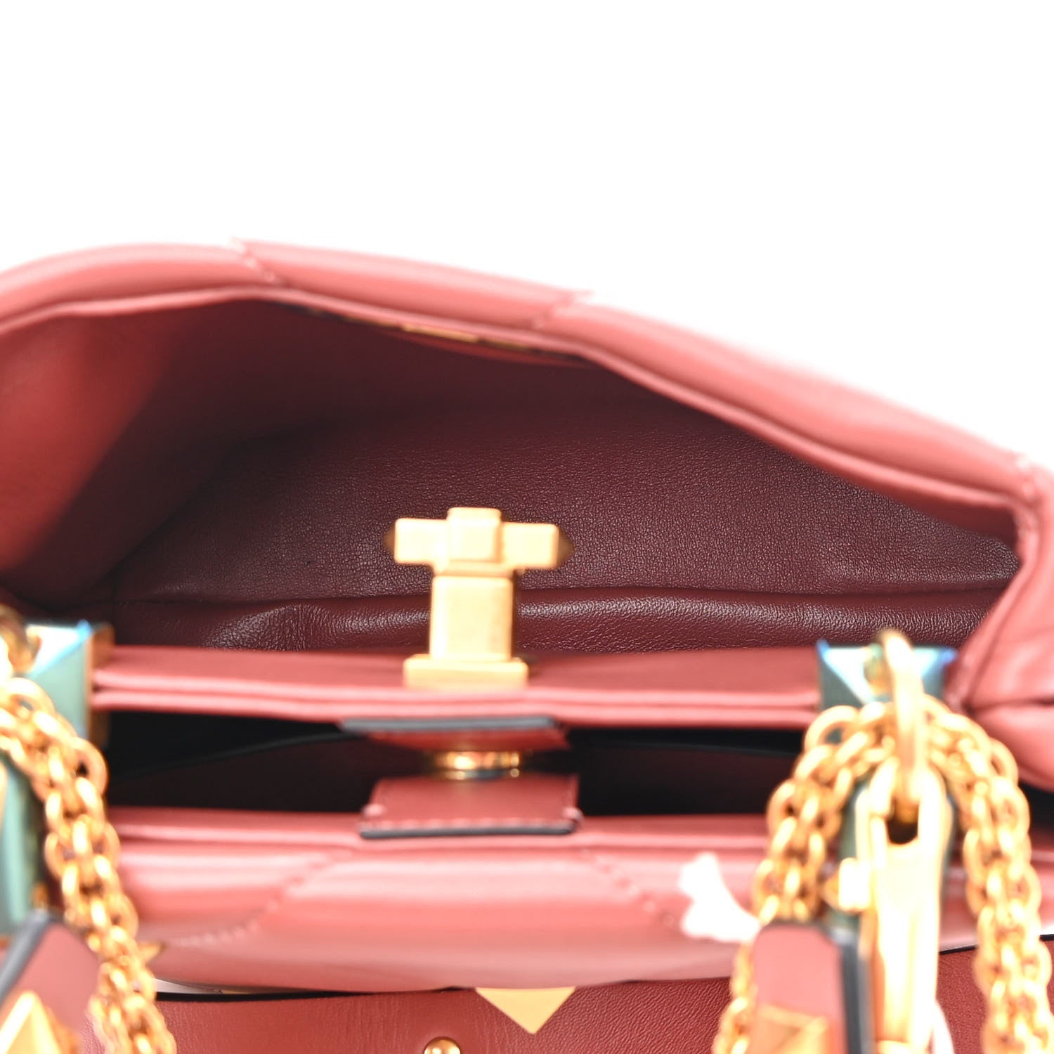 Valentino Garavani Nappa Small Roman Stud The Handle Bag Gingerbread 5 of 9