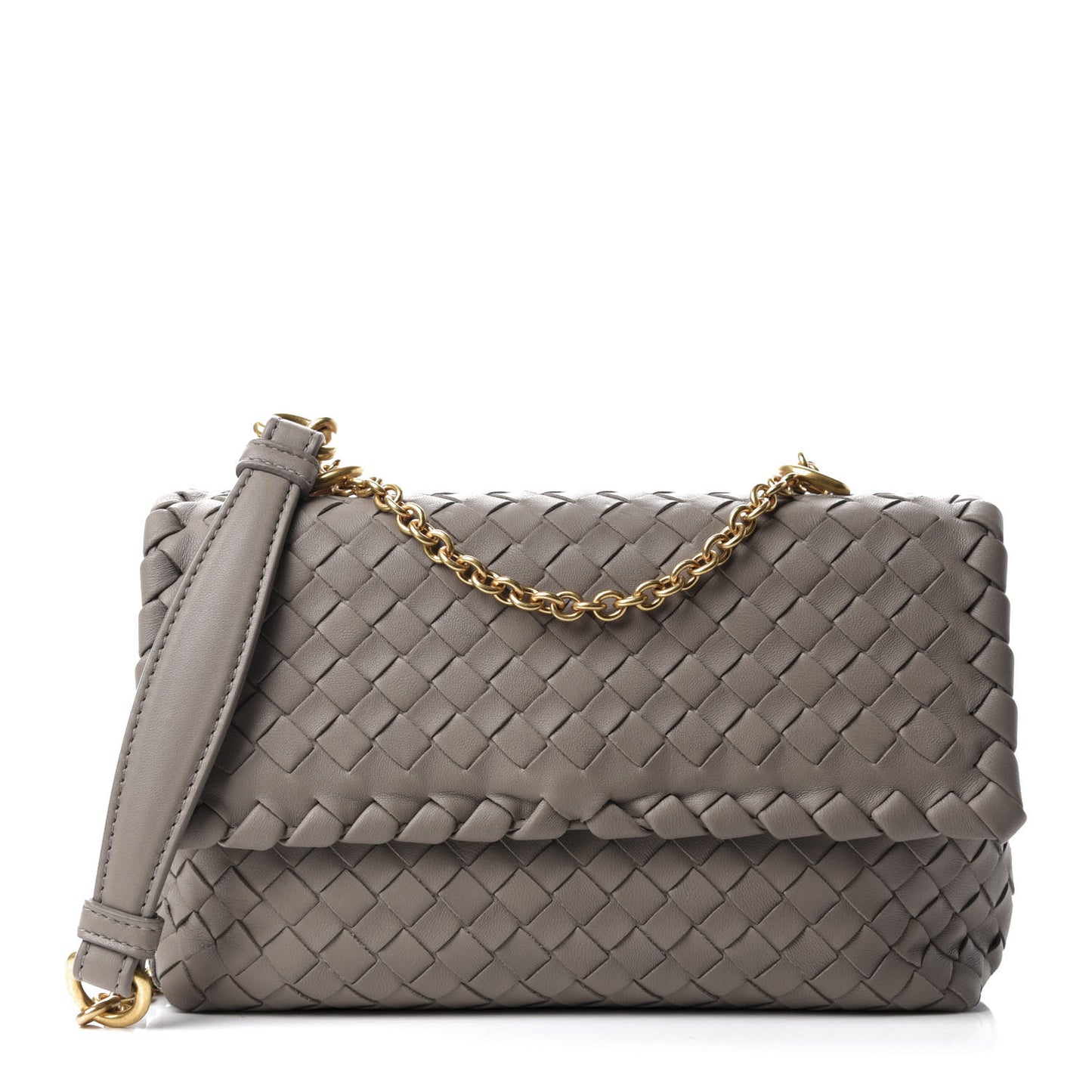 Nappa Intrecciato Baby Olimpia Shoulder Bag Steel