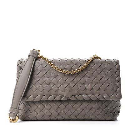 Bottega Veneta Nappa Intrecciato Baby Olimpia Shoulder Bag Steel 1 of 9