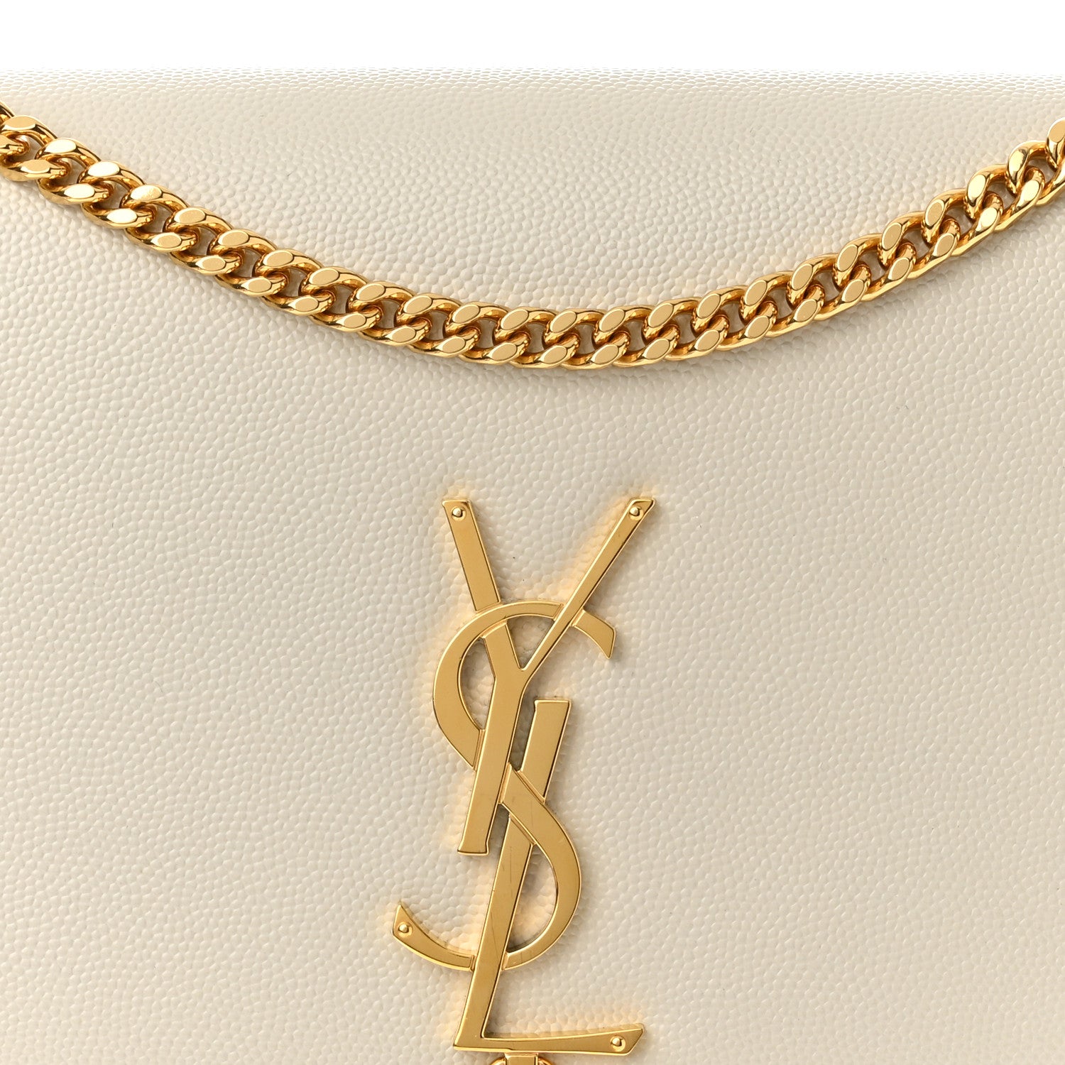 Saint Laurent Grain De Poudre Calfskin Medium Classic Monogram Kate Tassel Satchel Crema Soft 8 of 11