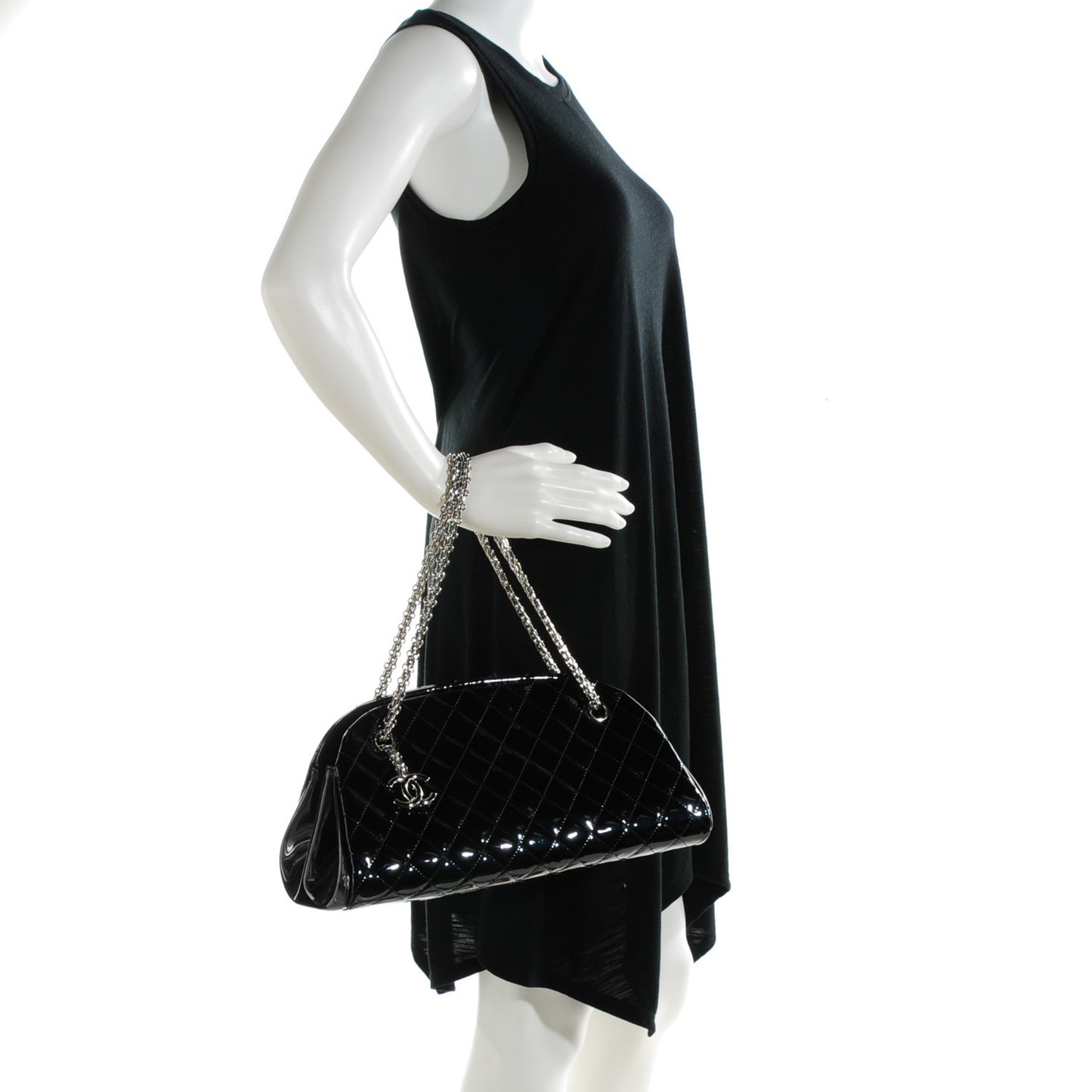 Patent Quilted Medium Just Mademoiselle Black