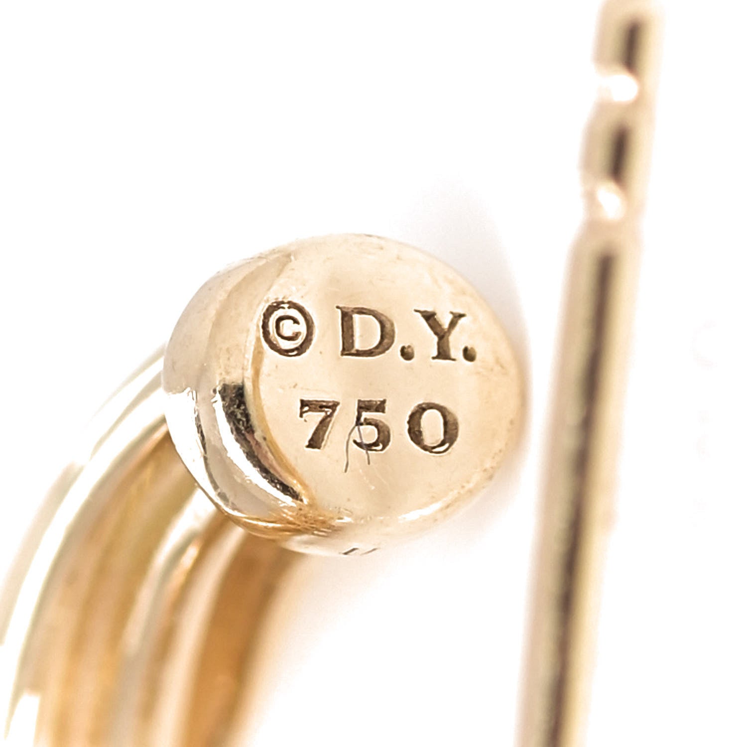 David Yurman 18K Yellow Gold Diamond Helena Small Hoop Earrings 4 of 4