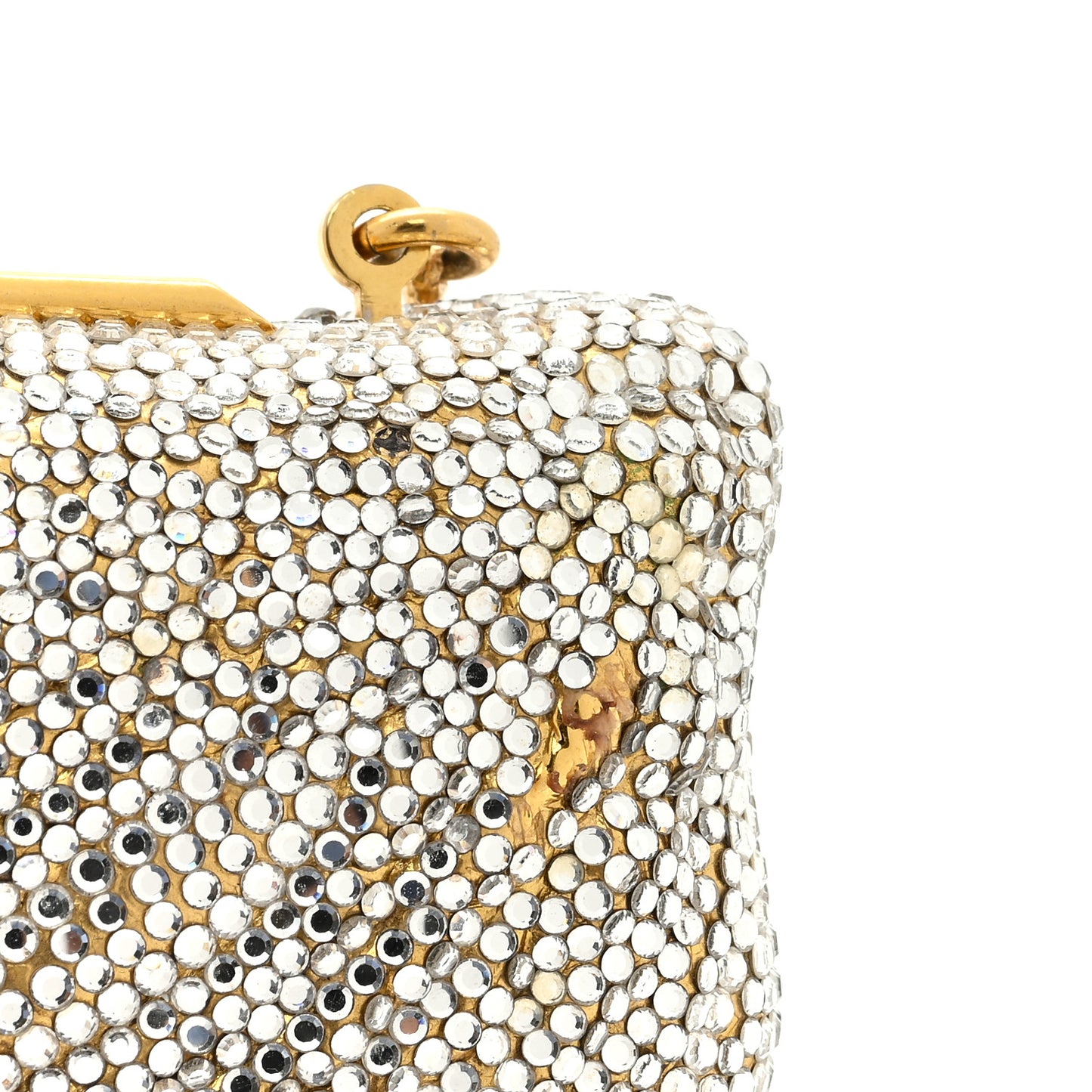 Swarovski Crystal Minaudiere Clutch Gold Silver